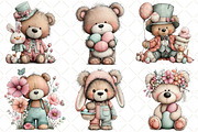 Whimsical Easter Teddy Bear Clipart, an Illustration by Black Bird Studio (Thumbnail 2 of 5)