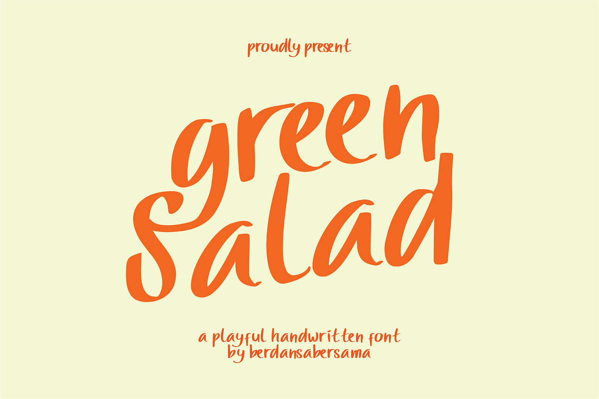 Green Salad Playful Font, a Handwritten Font by Berdansabersama (Photo 1 of 8)
