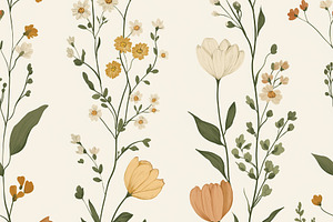 Seamless pattern wildflower seamless pattern with blooming sprin