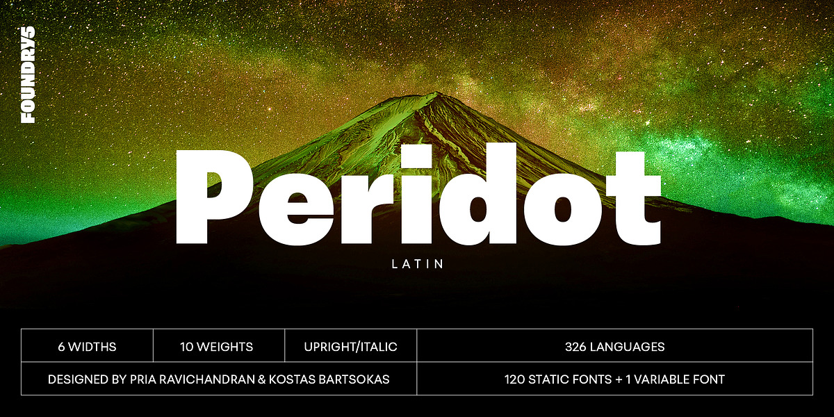 Peridot Latin, a Sans Serif Font by Foundry5 (Photo 1 of 10)