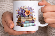 Spring Flower Book Stack Clipart PNG, an Illustration by Canvas Craft (Thumbnail 4 of 7)