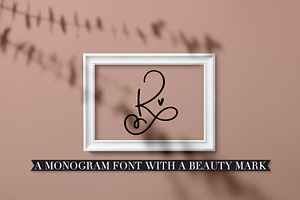 Scripty Monogram Font - With Hearts