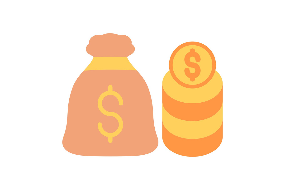 Money Bag Flat Icon, a Duotone Icon by Pexelpy (Photo 1 of 2)