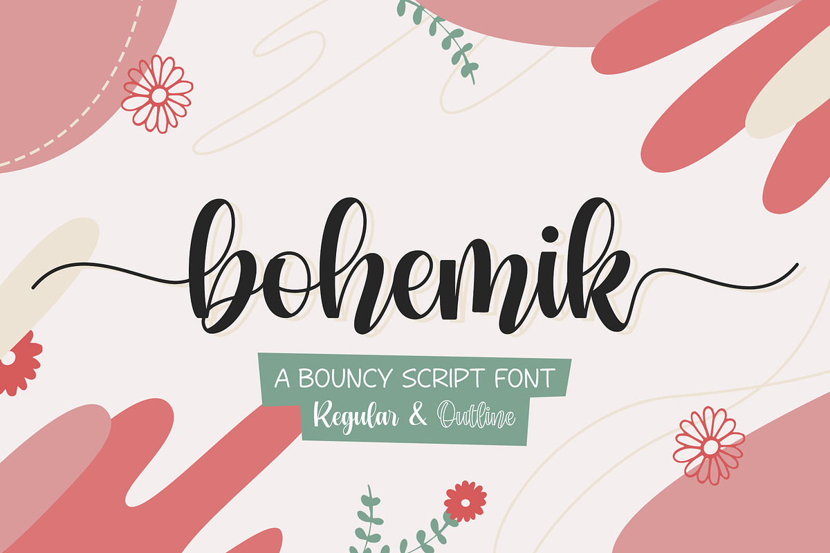 Bohemik | Bouncy Script, a Script Font by Lemonthe (Photo 1 of 7)