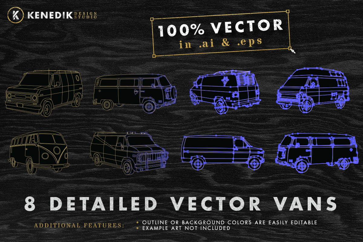 Salty Vans - Vector Vehicle pack 1, an Illustration by KENEDIK DESIGN STUDIO (Photo 2 of 3)