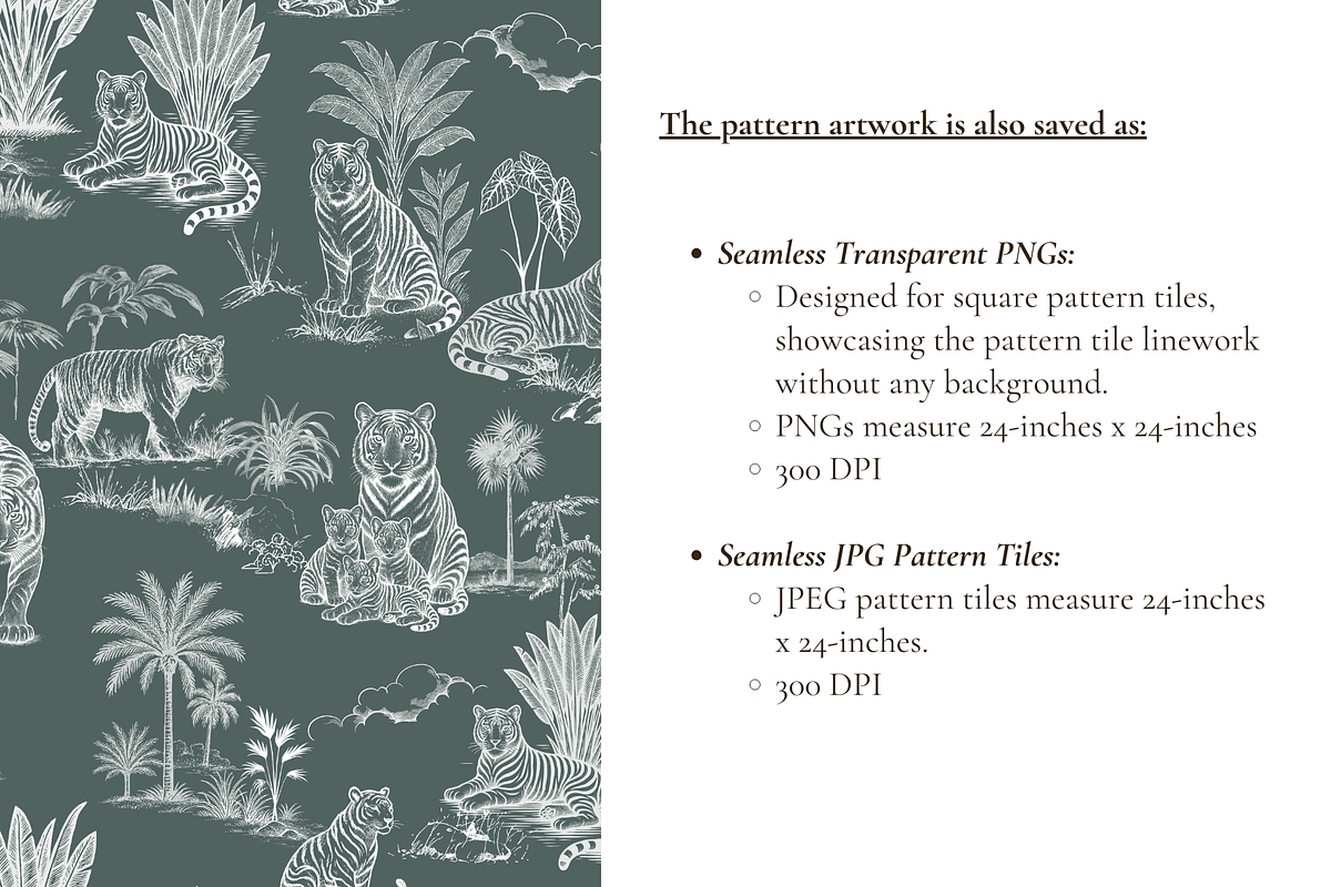Tiger Toile de Jouy Seamless Pattern, a Pattern Graphic by Hughes Studio (Photo 6 of 8)
