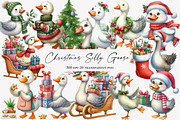 Christmas Silly Goose Clipart Bundle, an Illustration by Designworld (Thumbnail 1 of 6)