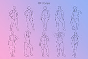 10 Realistic Plus Size Female Body, a Brush Add-On by SmuffizStudio (Thumbnail 2 of 3)