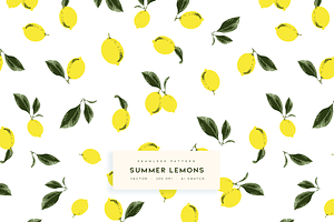 Summer Lemons Vector Pattern