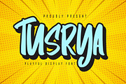 Tusrya - Playful Display Font, a Handwritten Font by skiiller studio (Thumbnail 1 of 6)