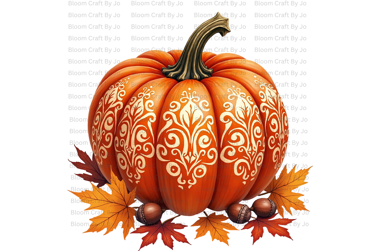 Pumpkins with Ornate Carvings, a Decorative Illustration by Bloom Craft Creations (Photo 4 of 14)