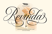Revinda - Modern Cursive Script Font, a Script Font by Pixesia Studio (Thumbnail 1 of 12)