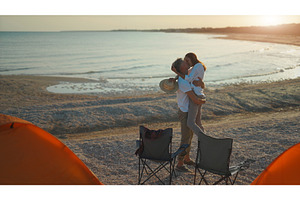 Couple in love have romantic date