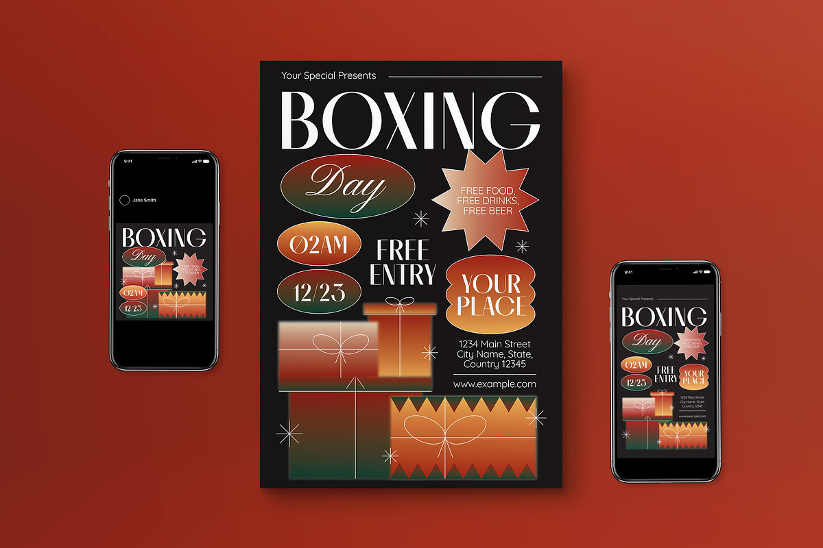 Black White Boxing Day Flyer Set, a Flyer Template by graphicook (Photo 1 of 6)