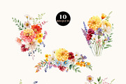 Bright Wildflower Watercolor Clipart, a Decorative Illustration by OKArtHub (Thumbnail 5 of 12)