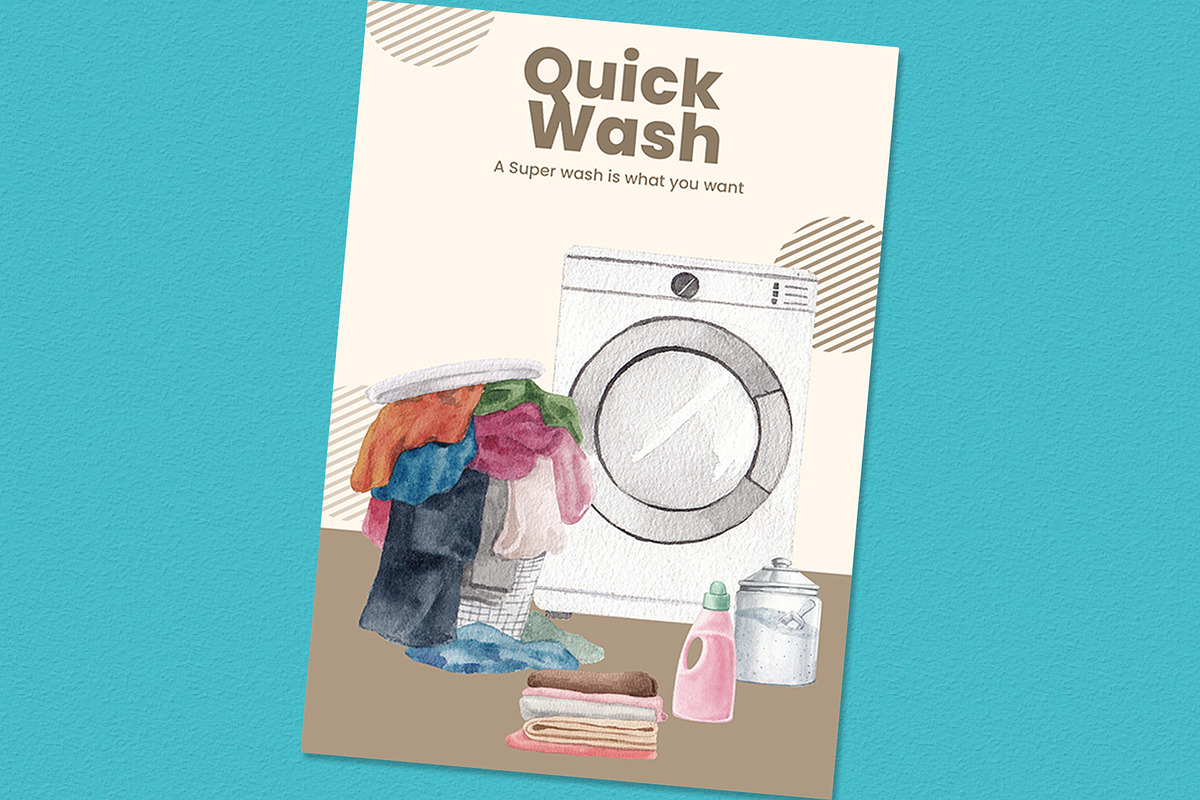 Laundry Day Watercolor Illustration, an Object Illustration by CreativeValuation (Photo 7 of 13)