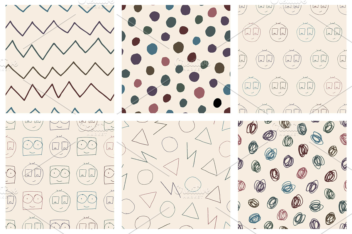 Hand drawn seamless cute patterns, a Pattern Graphic by ExpressShop (Photo 2 of 5)