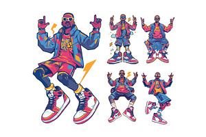 Male character wearing high top, an Illustration by Onyx
