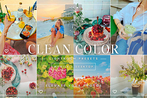 15 Clean Color Lightroom Presets, a Preset Add-On by TheWayfarerShoppe