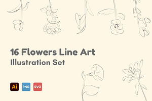 Flower Line Art Illustration