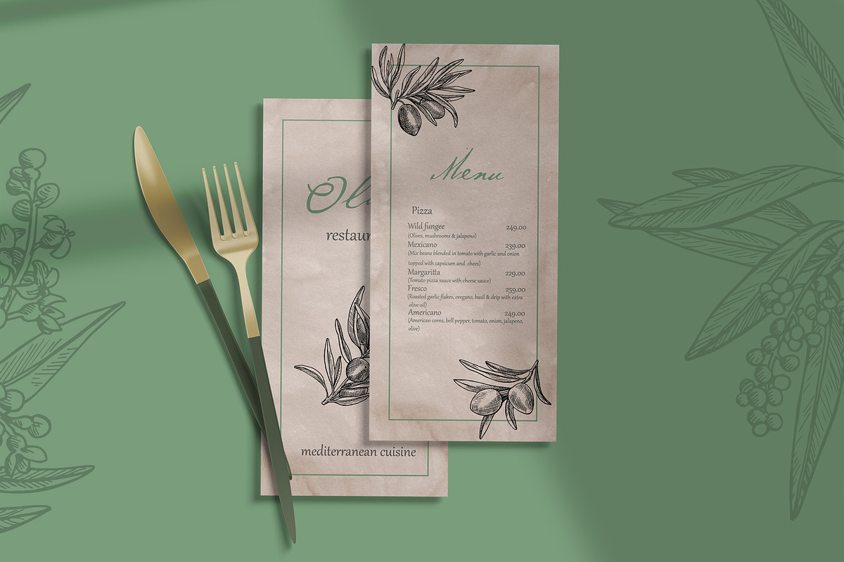Olives branch. Graphics illustration, a Food Illustration by ON_lineart_store (Photo 3 of 12)