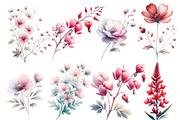 Watercolor Valentines Wildflowers, an Illustration by Designworld (Thumbnail 3 of 5)