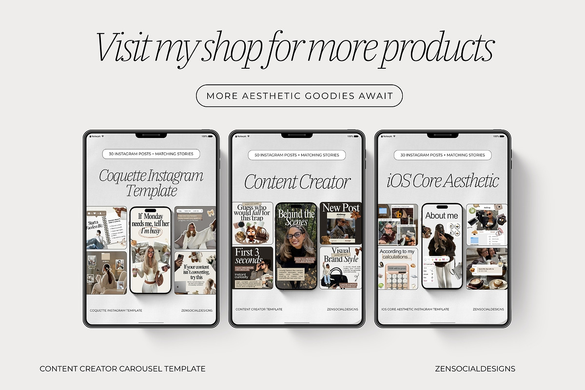 Content Creator Carousel Templates, a Social Media Template by ZenSocialDesigns (Photo 9 of 9)
