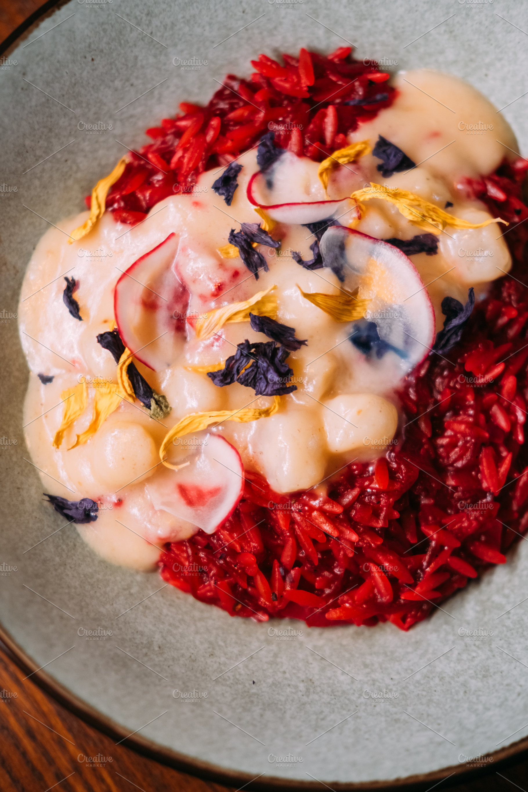 Seafood plate traditional meal paella saffron rice, a Food & Drink Photo by Photo Drive Studio