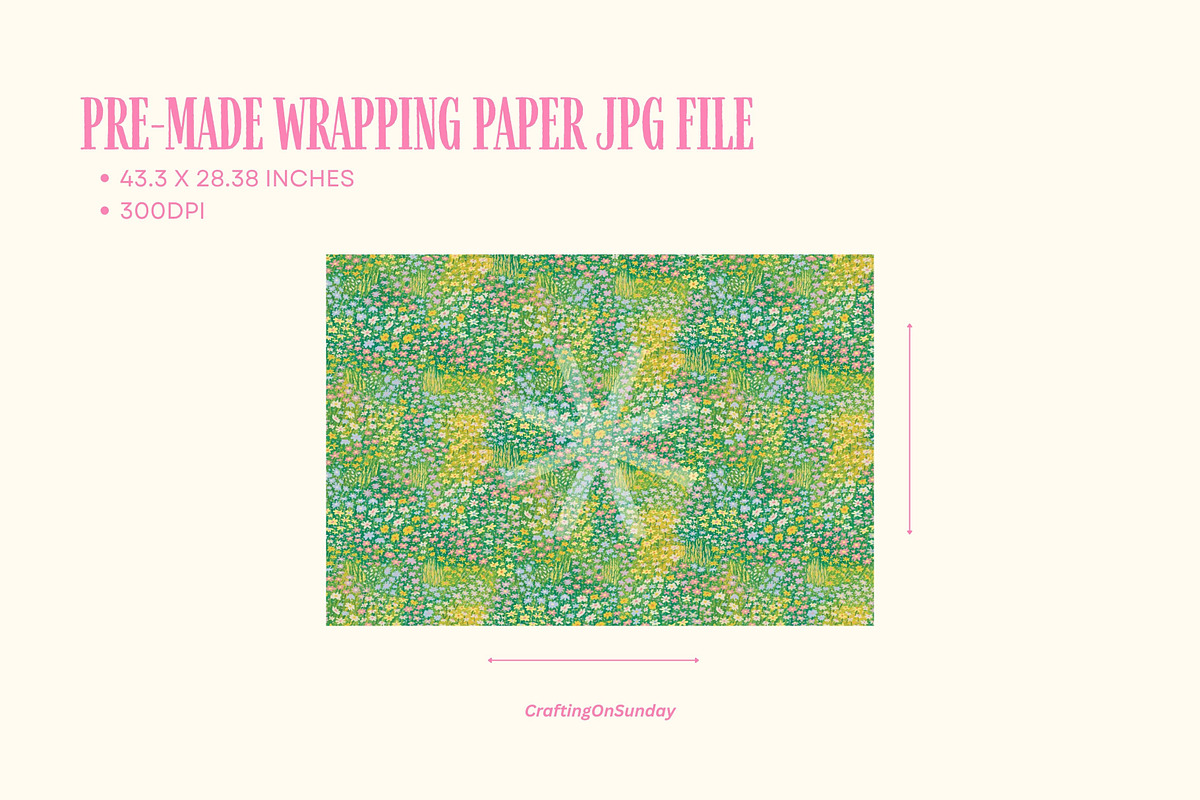 Flower Field Seamless Pattern, a Decorative Illustration by CraftingOnSunday (Photo 5 of 6)