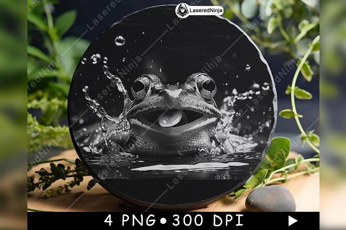 Frog Smiling Tongue Out Water Splash, a Background Graphic by LaseredNinja (Photo 3 of 7)