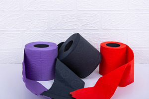 Red, Purple and Black Toilet Paper