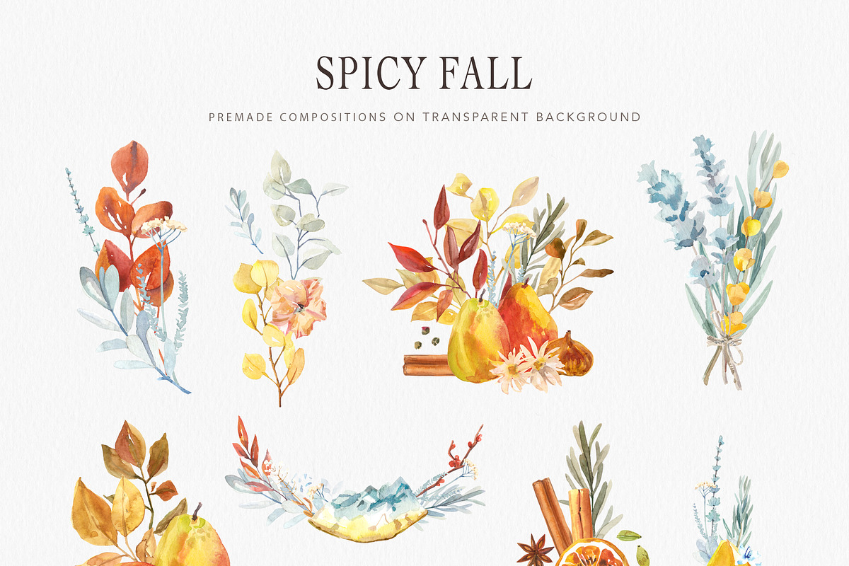 Spicy Fall herbs & berries, a Decorative Illustration by Volha Studio (Photo 3 of 9)