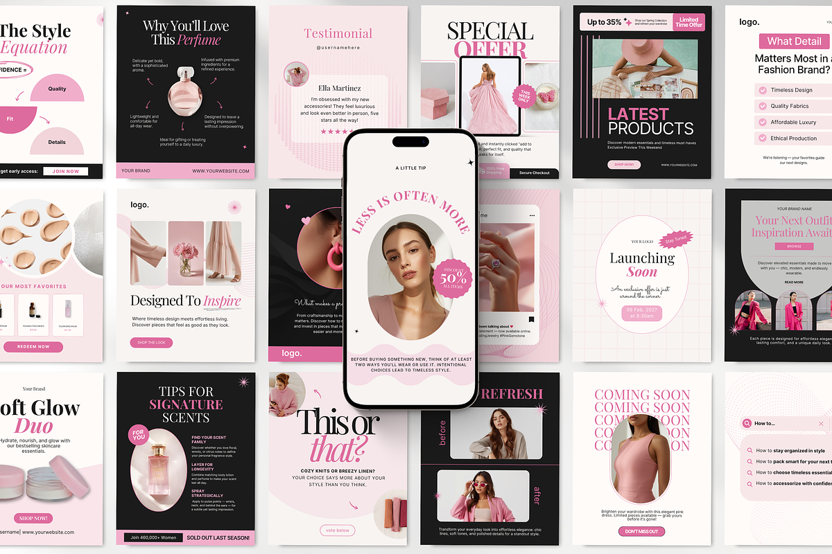 Ecommerce Instagram Templates Canva, a Social Media Template by DigiPax (Photo 1 of 10)