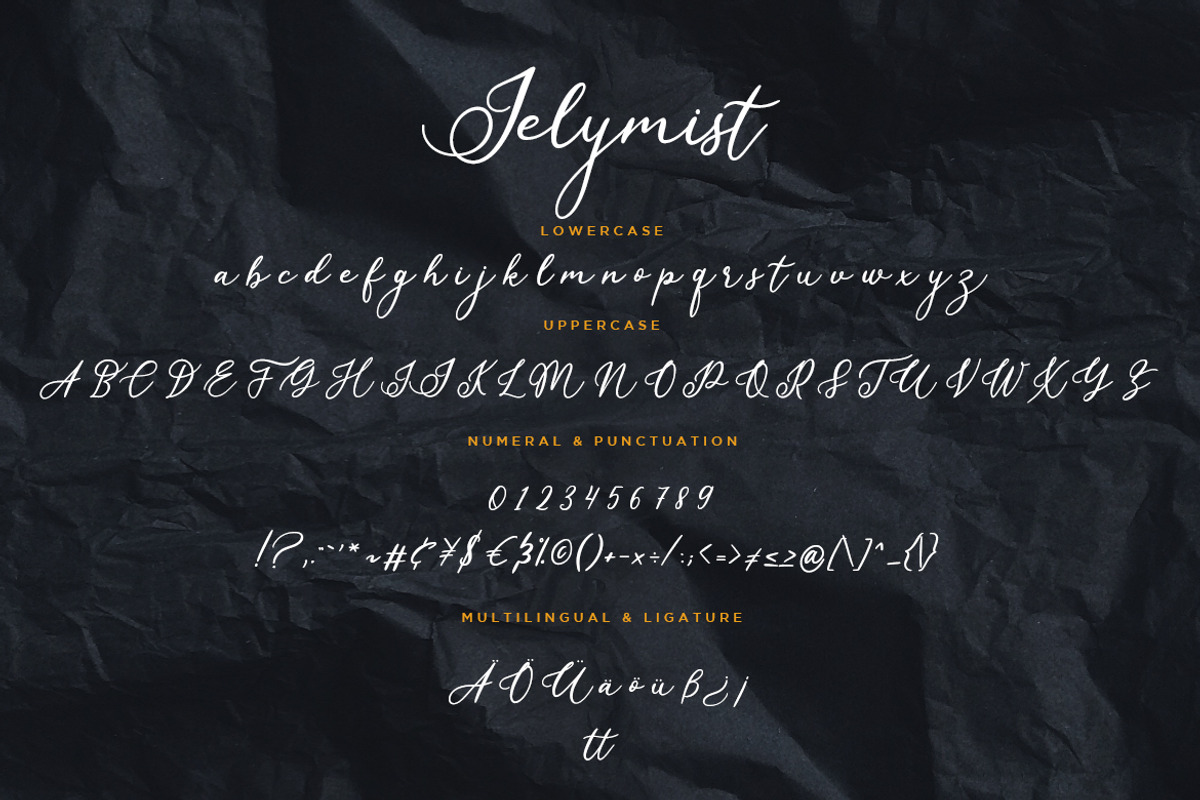 Jelymist Calligraphy Business Font preview 6