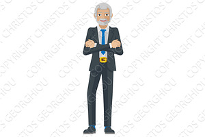 Mature Business Man Mascot Concept, a Person Illustration by Christos Georghiou