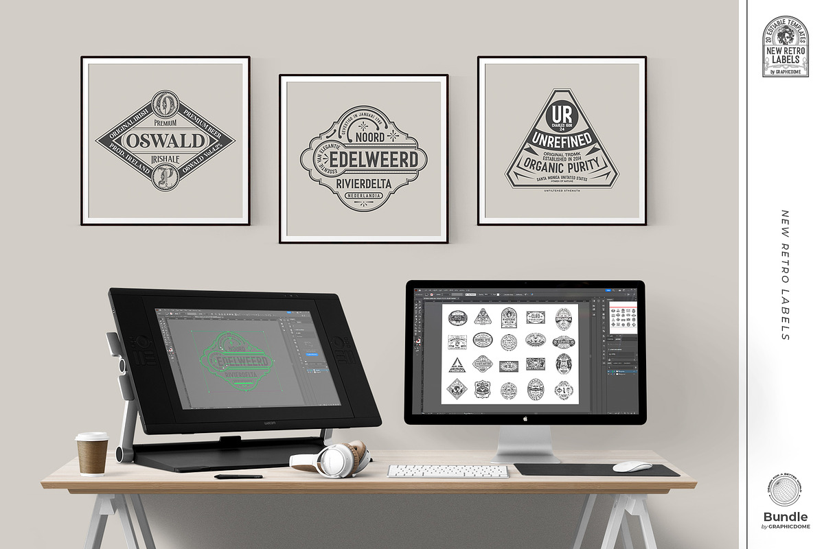 40 Retro Labels Collection, a Branding & Logo Template by Graphicdome (Photo 8 of 9)