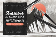 Inktober Procreate&Photoshop Brushes, a Brush Add-On by ArtistMef (Thumbnail 1 of 7)