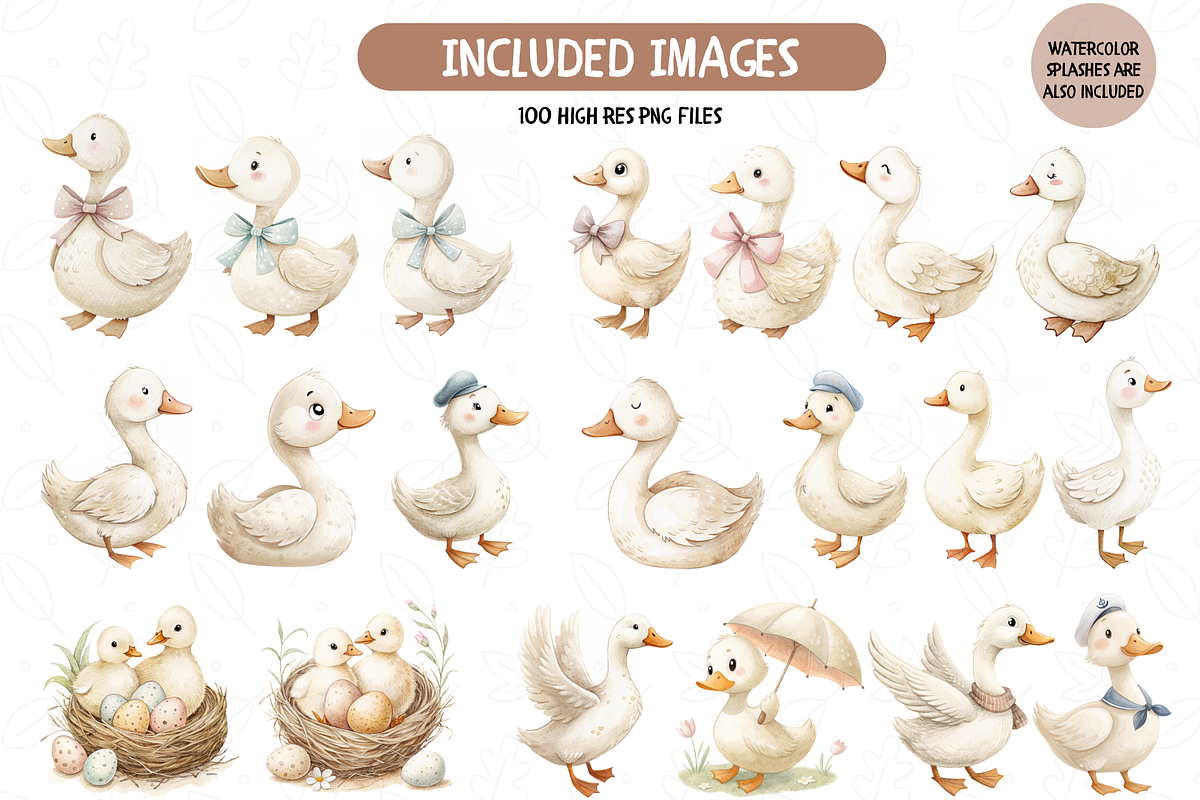 Silly Goose Clipart, Vintage Goose, an Illustration by TatiMockup (Photo 2 of 7)