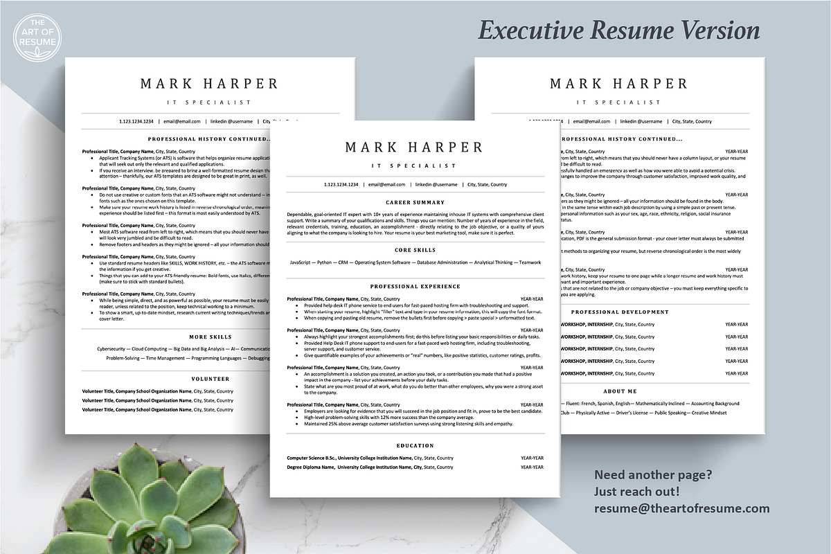 ATS Friendly Resume CV Template, a Resume Template by The Art of Resume (Photo 5 of 10)