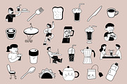 Café: Hand-Drawn People & Food, a Food Illustration by Schumacher Shop (Thumbnail 7 of 14)