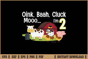 Two Year Old Farm 2nd Birthday SVG, a Work Illustration by Handy Arts Studio
