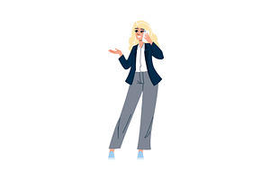 Businesswoman talking on smartphone, a Person Illustration by pikepicture