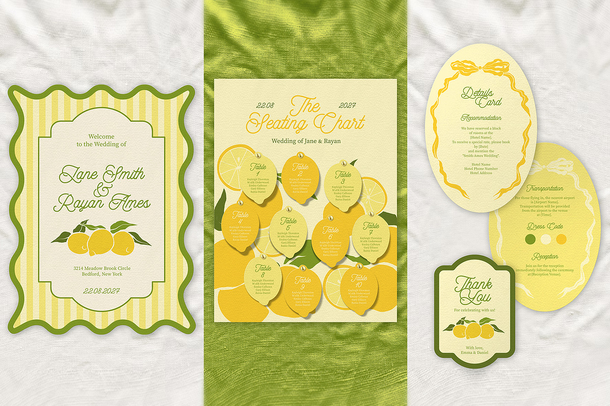 Lemon summer wedding templates set, a Stationery Template by Garden in frame (Photo 9 of 10)