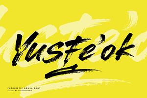 Yusfe'ok - Futuristic Brush Font