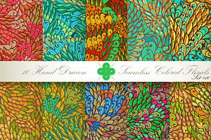 10 Colored Seamless Florals. Set #10