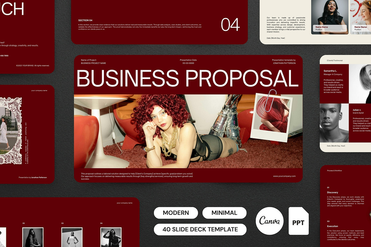 Burgundy Business Strategy Deck, a Presentation Template by Pani Temp. (Photo 2 of 13)