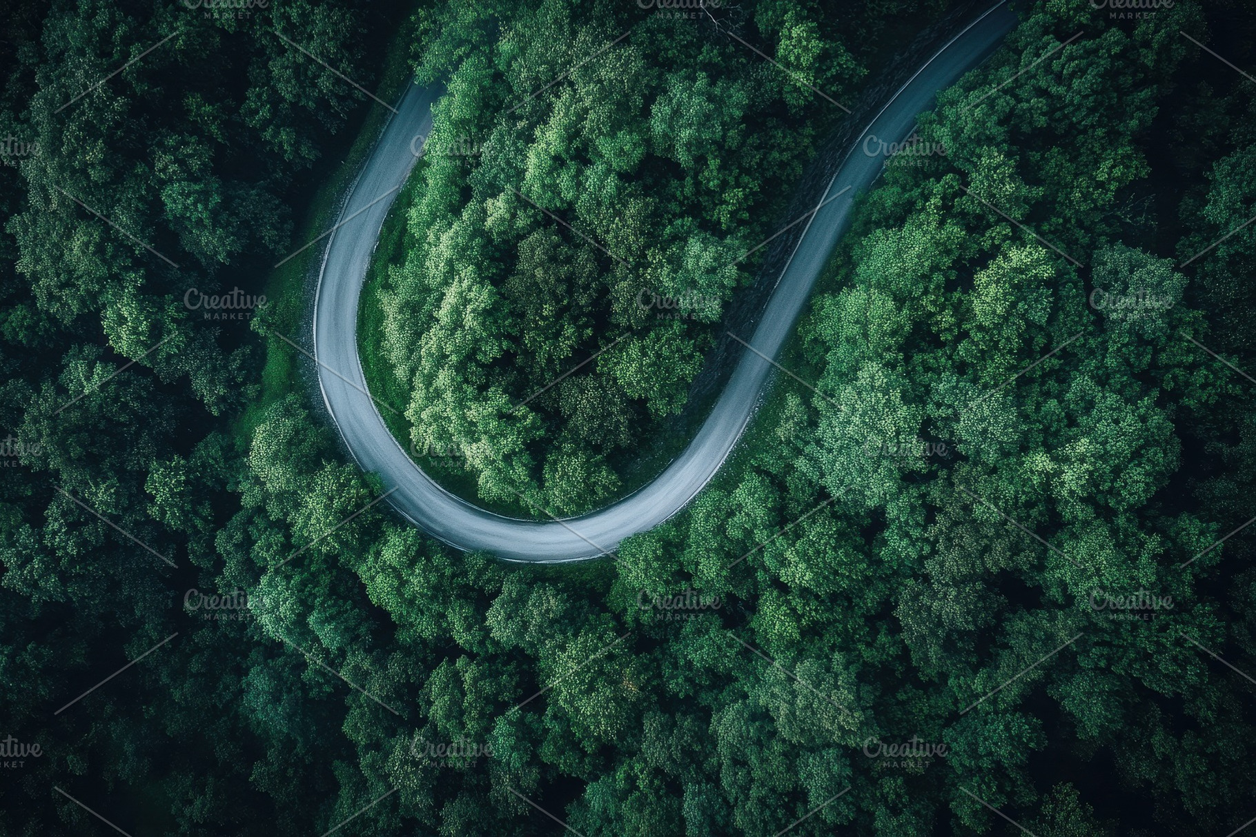Aerial Top View of a Mountain road, a Photo by Pavel_design