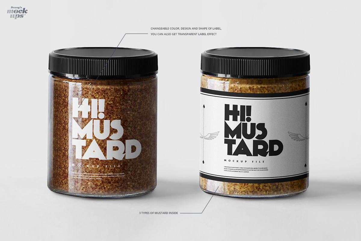 Mustard Jar Mockup, a Cups & Container Mockup by Denny's Mock-ups (Photo 2 of 8)
