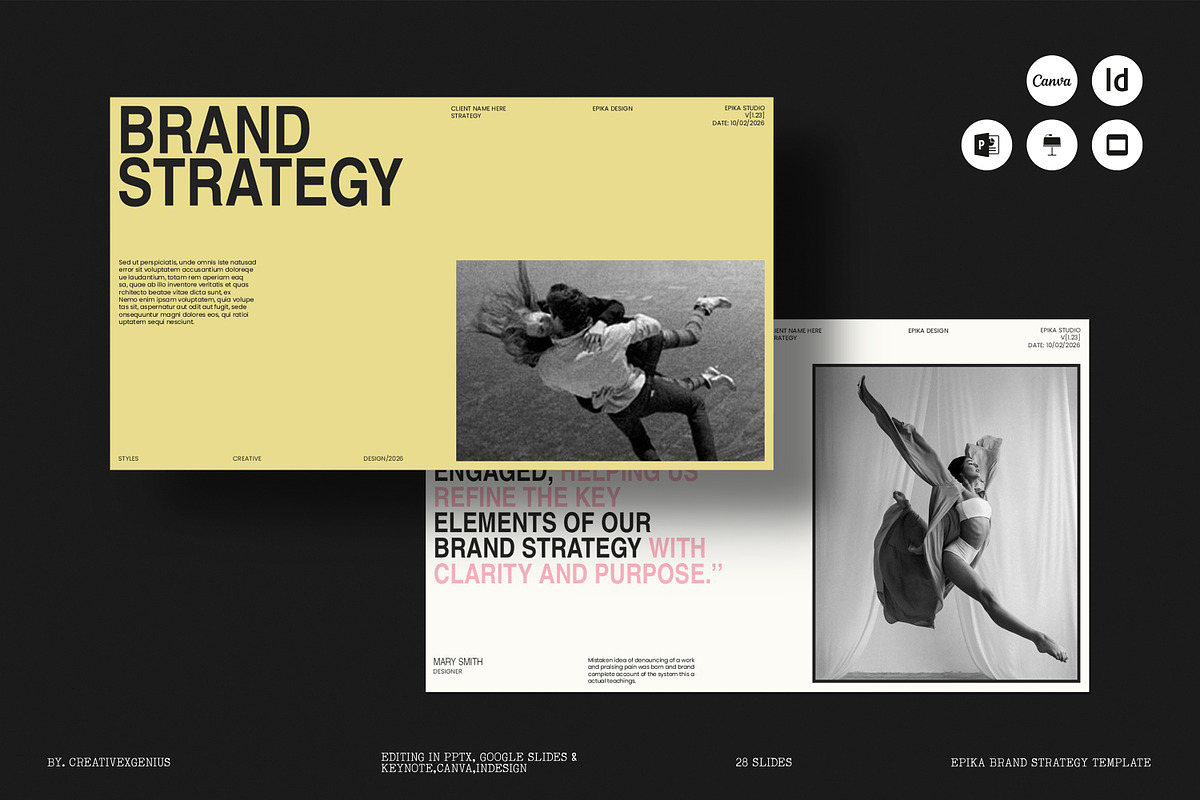 EPIKA - Brand Strategy Presentation, a Presentation Template by CreativexGenius (Photo 1 of 11)