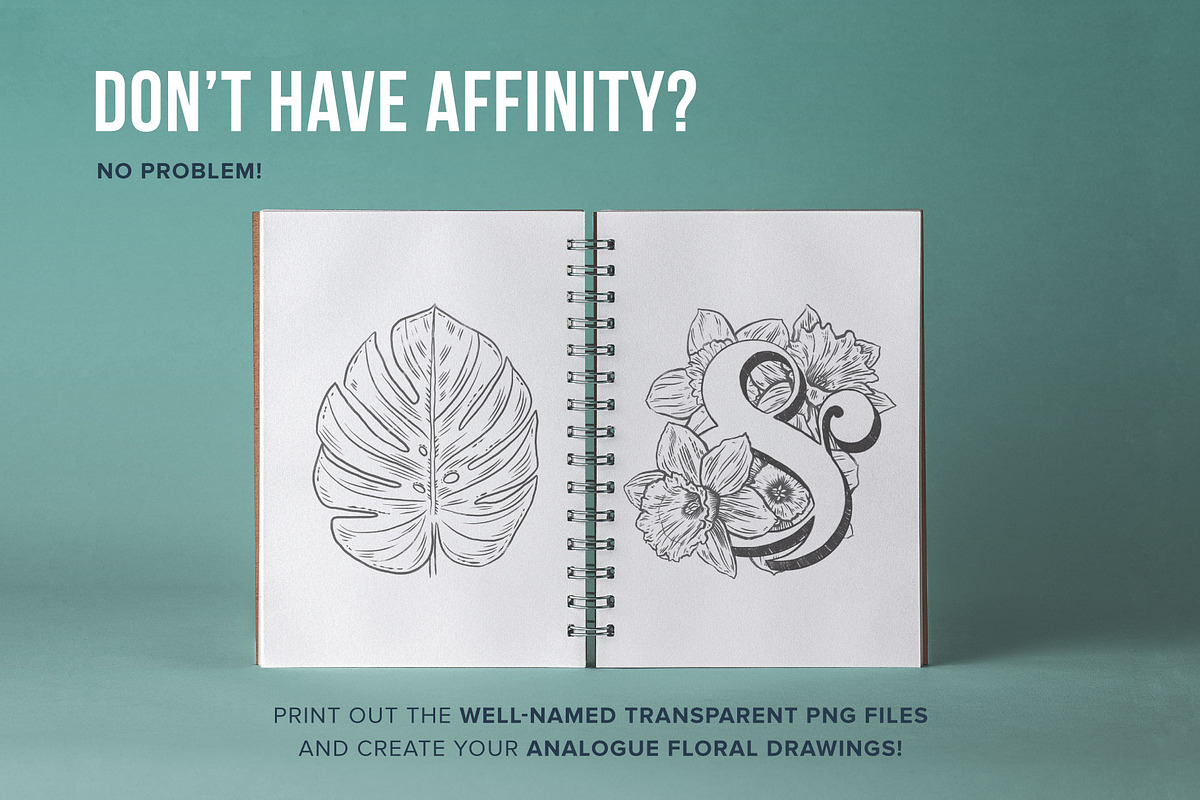 87 Floral Affinity Stamp Brushes, a Brush Add-On by Riveros Illustration (Photo 10 of 11)